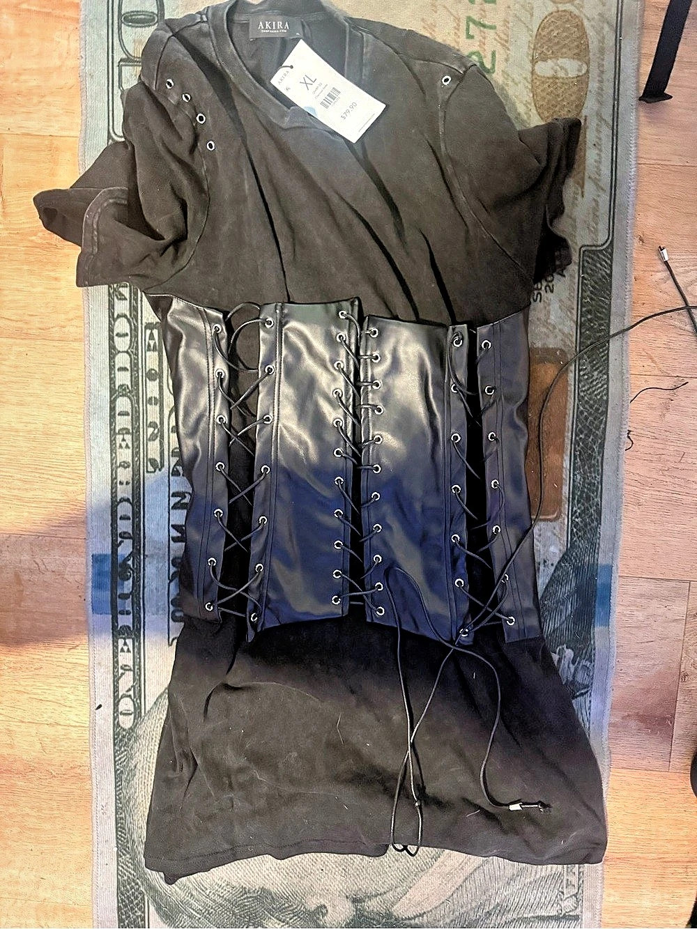 Akira GWPB52 Corset Mini Dress in Black XL NWT